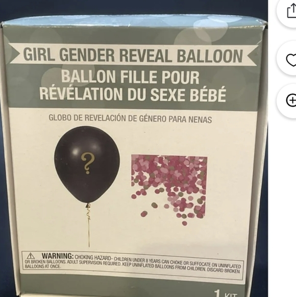 Gender Reveal girl pink Balloon Kit, black Balloon , 36" NIB includes 2 - Picture 3 of 6